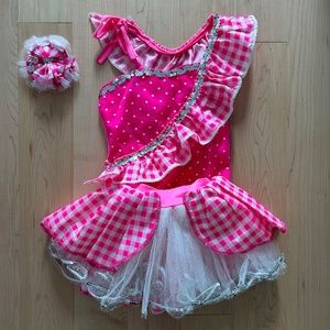 Pink Gingham Polka Dot Dance Barbie Costume